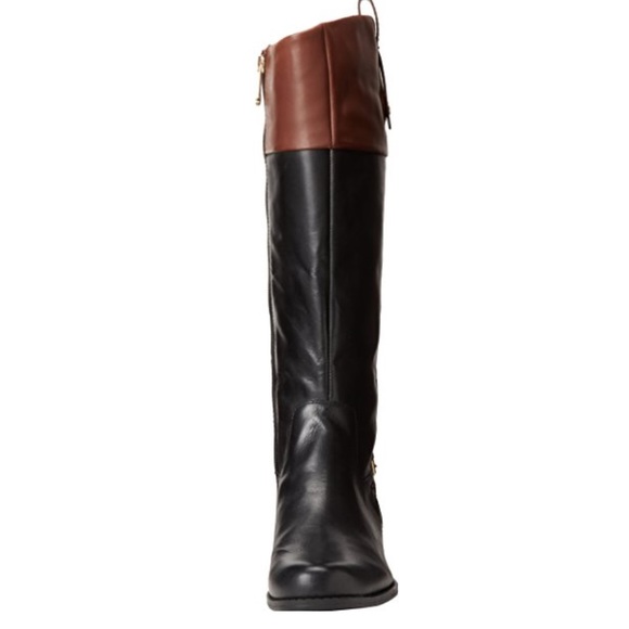 Tommy Hilfiger Black Dark Cognac Riding Boot - Picture 2 of 8